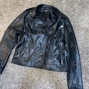 Karl Lagerfeld Black Studded Leather Jacket